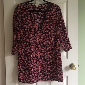 Jcrew flamingo swim coverup size large